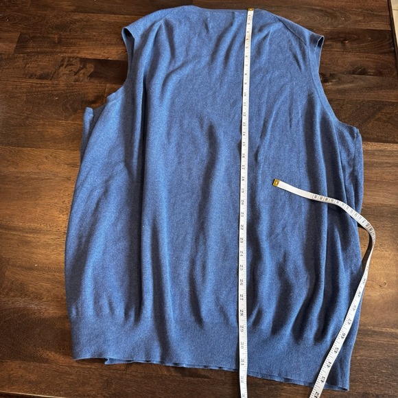 Polo Ralph Lauren Men's 2XLT 100% Pima Cotton Blue With Yellow Pony Sweater Vest - Picture 4 of 10